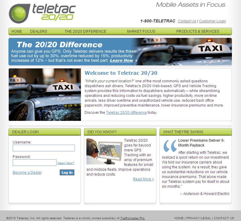 Teletrac 20/20 <small>Website</small>